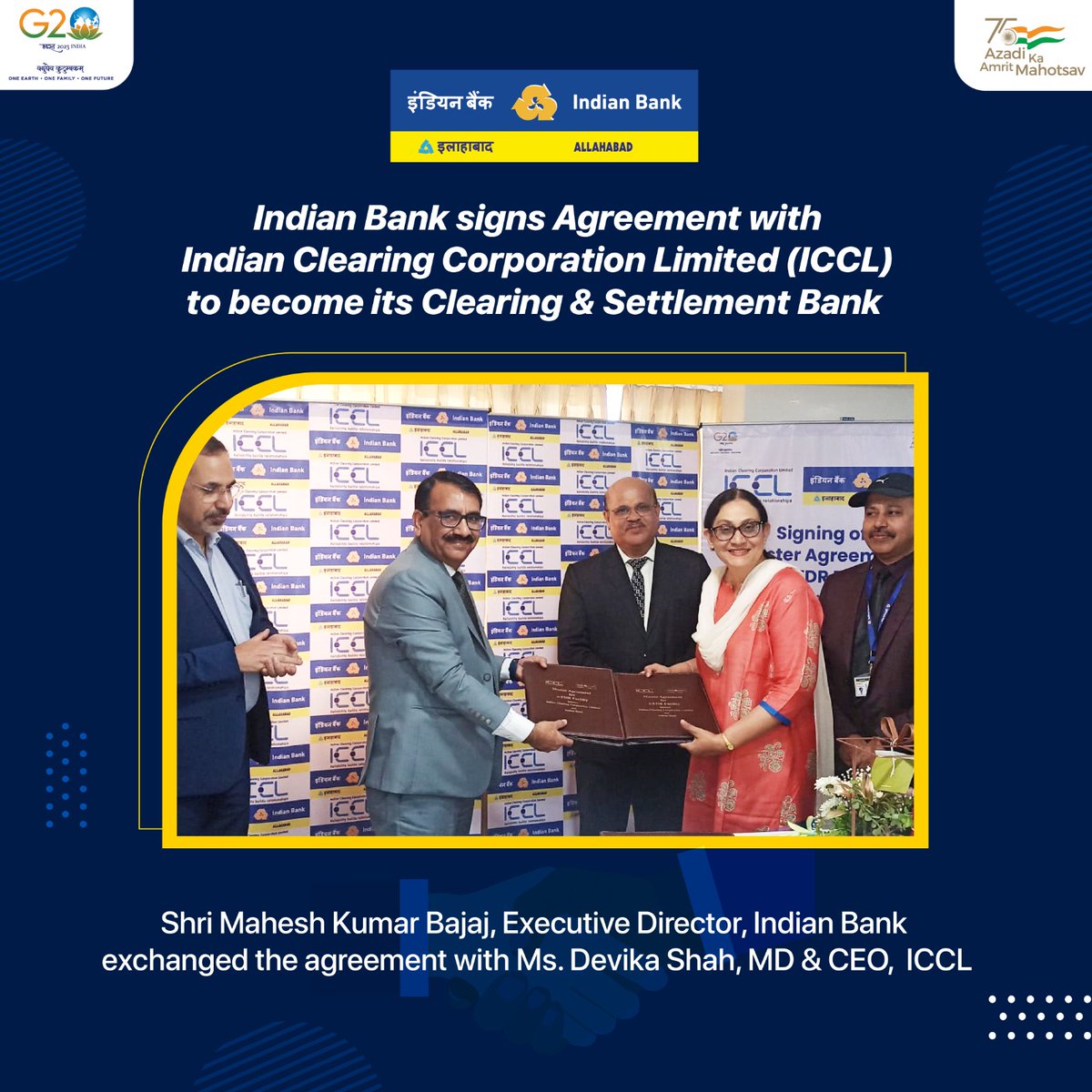 Indian Bank Join ICCL as Clearing and Settlement Bank